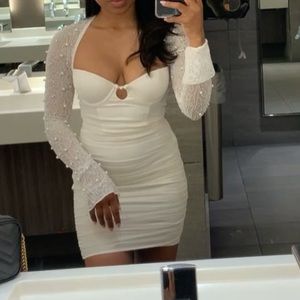 Oh polly st.germaine embellished dress in white